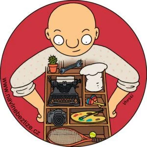 Co mám dělat? Já před policí plnou předmětů reprezentujících profese. Ilustrace.