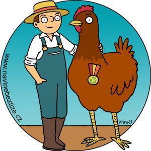 Synergie slepičího výběhu. Já a velká slepice. Ilustrace